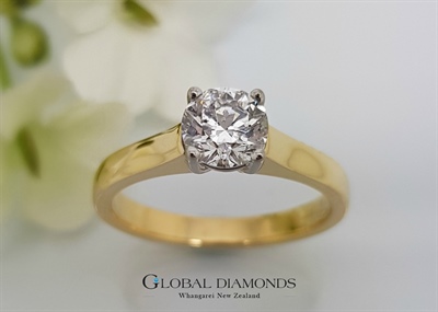 18ct Yellow Gold Four Claw Solitaire