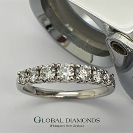 18ct White Gold Seven Stone Diamond Ring
